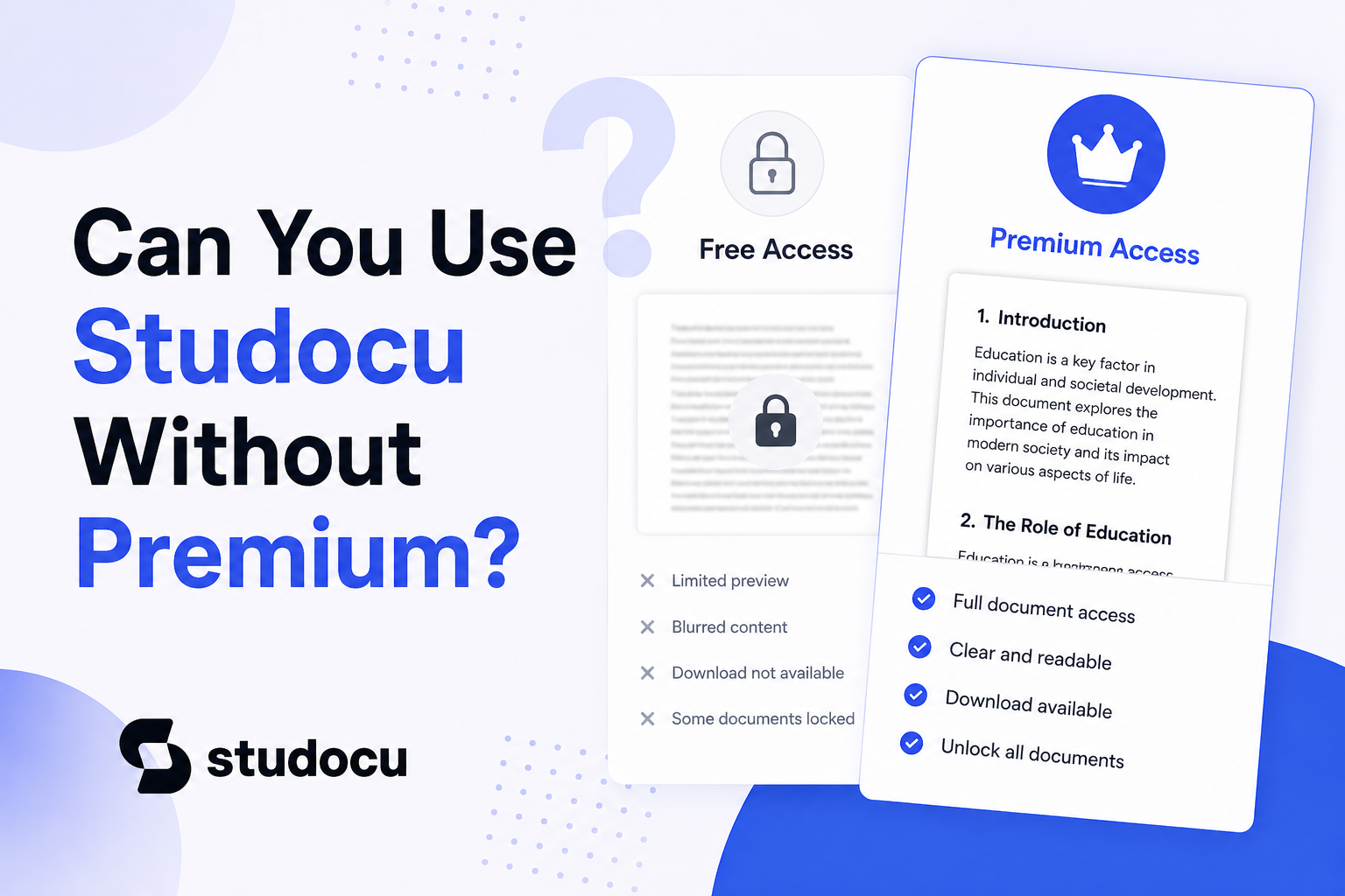 Can You Use Studocu Without Premium?